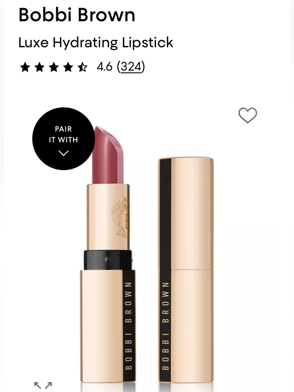 Bobbi Brown Luxe Hydrating Lipstick (sand wash pink 3.4g full size lipstick